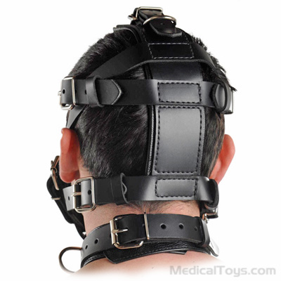 PU Leather Neck Corset Collar Posture Long Restraint Muzzle Locking Slave  BDSM