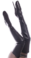 Black Leather Thi-hi Ballet Boots